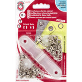 Drukknopen set | 10 mm | baby jersey | zilver | 15 stuks Drukknopen KIN - 10 - JERSEY - RING - ZILVER 8590265102172